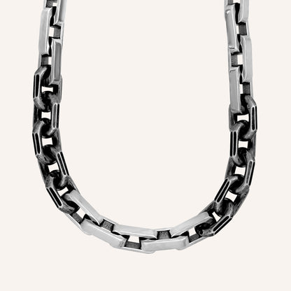 Charlton Hybrid Box Chain Bracelet - Smoke Silver