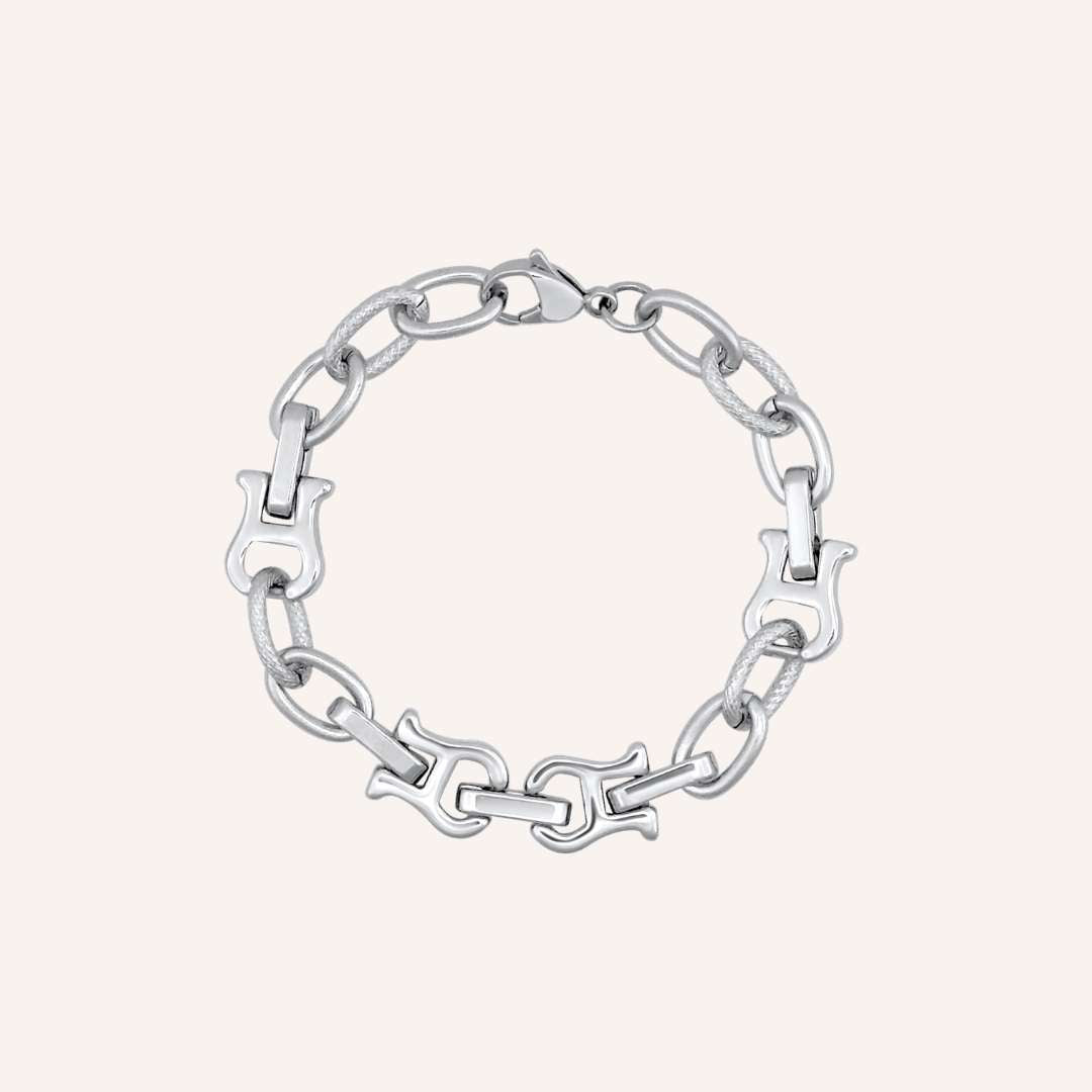 Christina Belt Chain Bracelet - Silver - BLFX