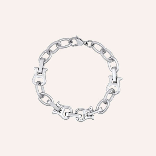 Christina Belt Chain Bracelet - Silver - BLFX