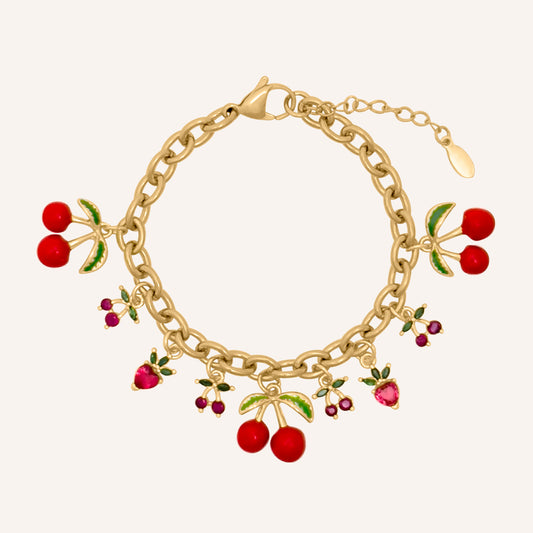 Chrisy Fruity Chain Bracelet - Cherry