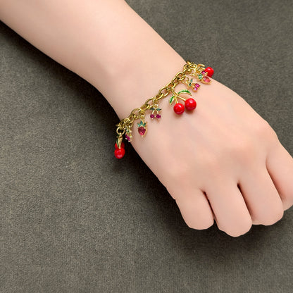 Chrisy Fruity Chain Bracelet - Cherry