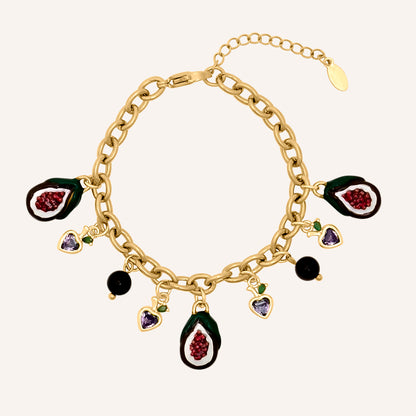 Chrisy Fruity Chain Bracelet - Fig