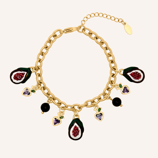 Chrisy Fruity Chain Bracelet - Fig