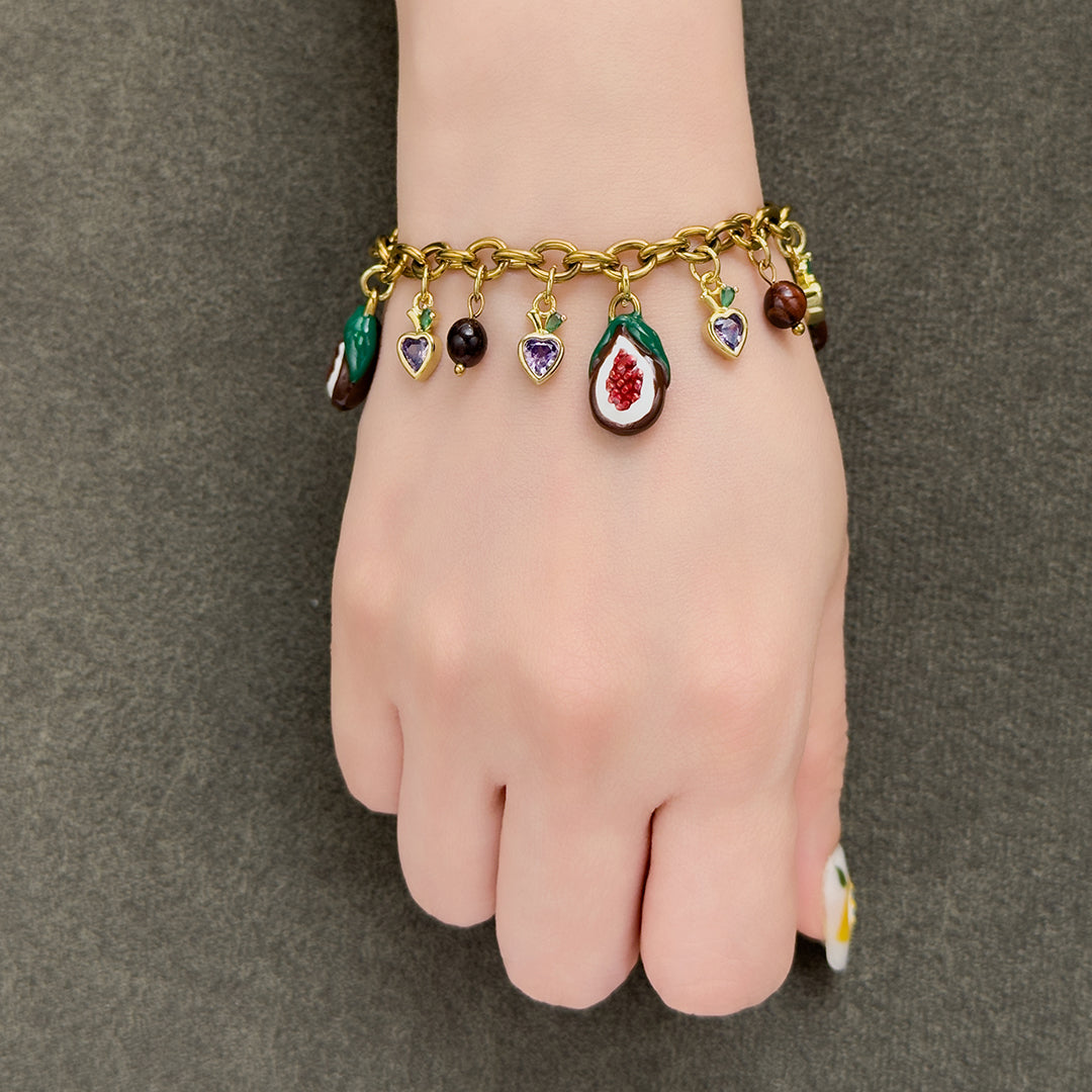 Chrisy Fruity Chain Bracelet - Fig