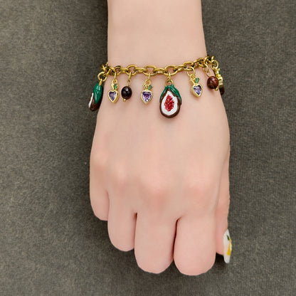 Chrisy Fruity Chain Bracelet - Fig