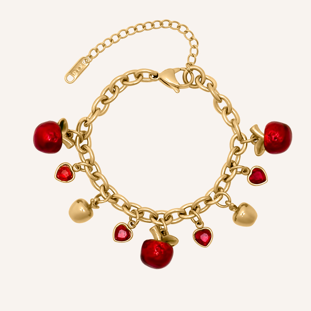 Chrisy Fruity Chain Bracelet - Red Apple