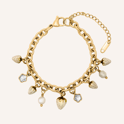 Chrisy Fruity Chain Bracelet - White Strawberry