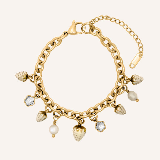 Chrisy Fruity Chain Bracelet - White Strawberry