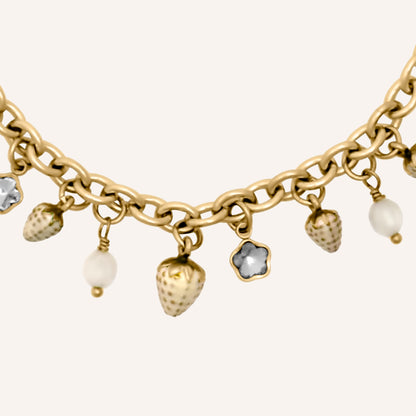 Chrisy Fruity Chain Bracelet - White Strawberry