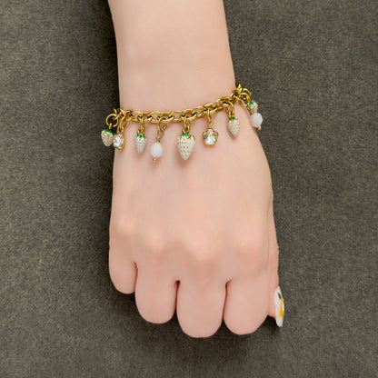 Chrisy Fruity Chain Bracelet - White Strawberry