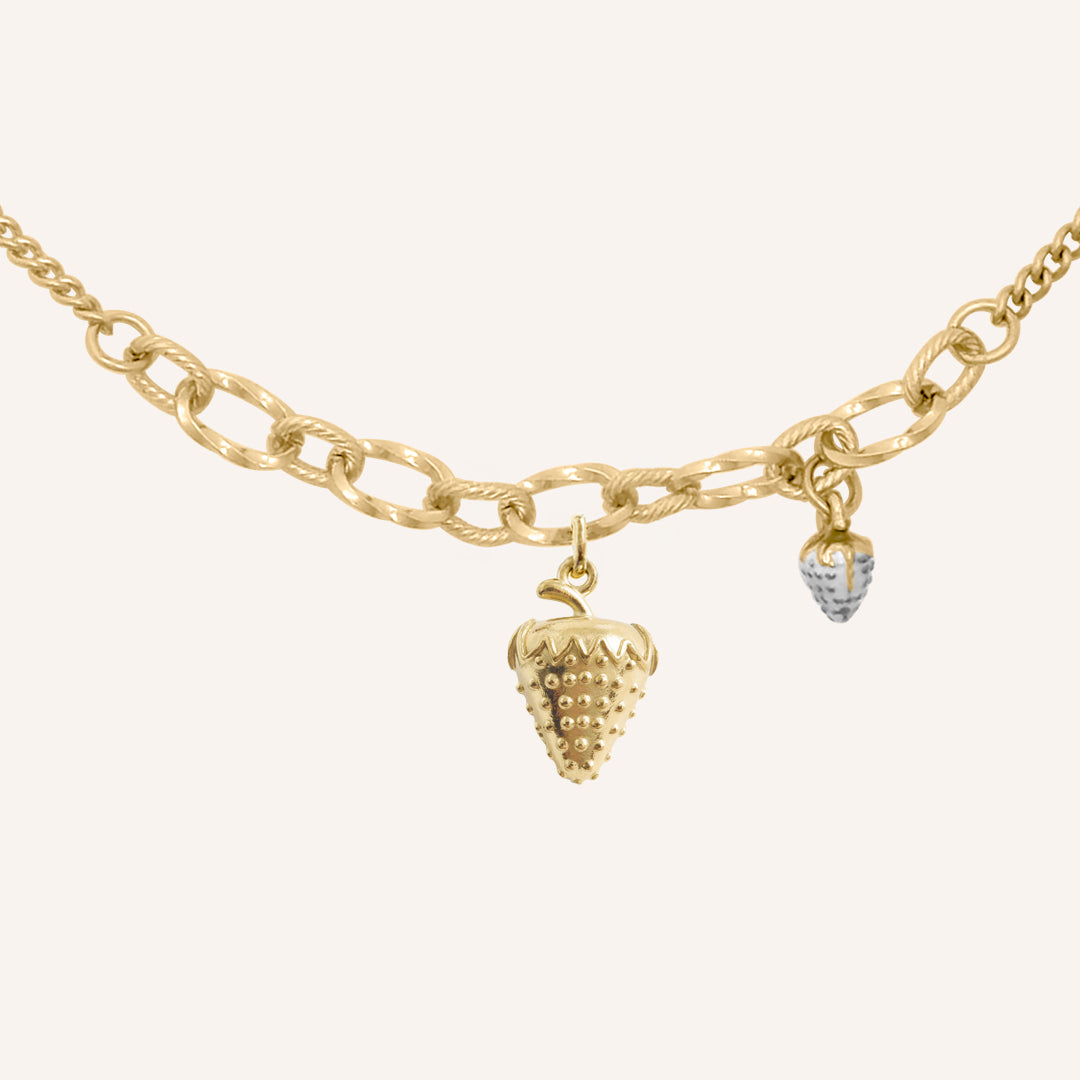Chrisy Fruity Chain Necklace - White Strawberry