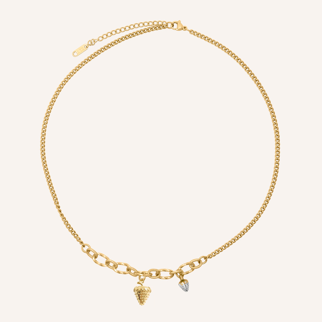 Chrisy Fruity Chain Necklace - White Strawberry
