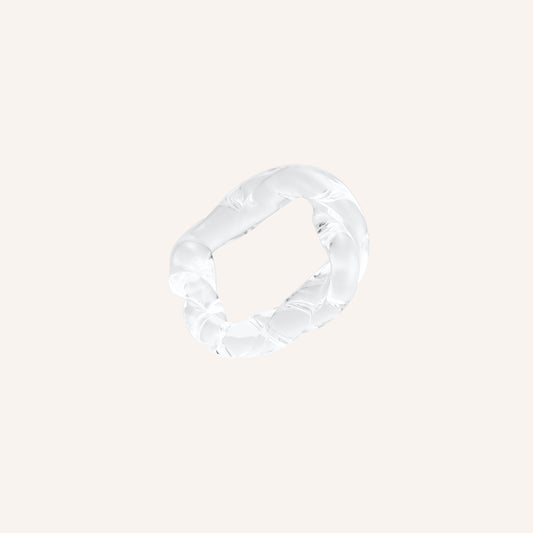 Clear Twisted Glass Ring