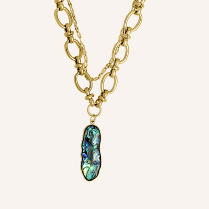 Clementine Abalone Shell Layered Necklace - Gold