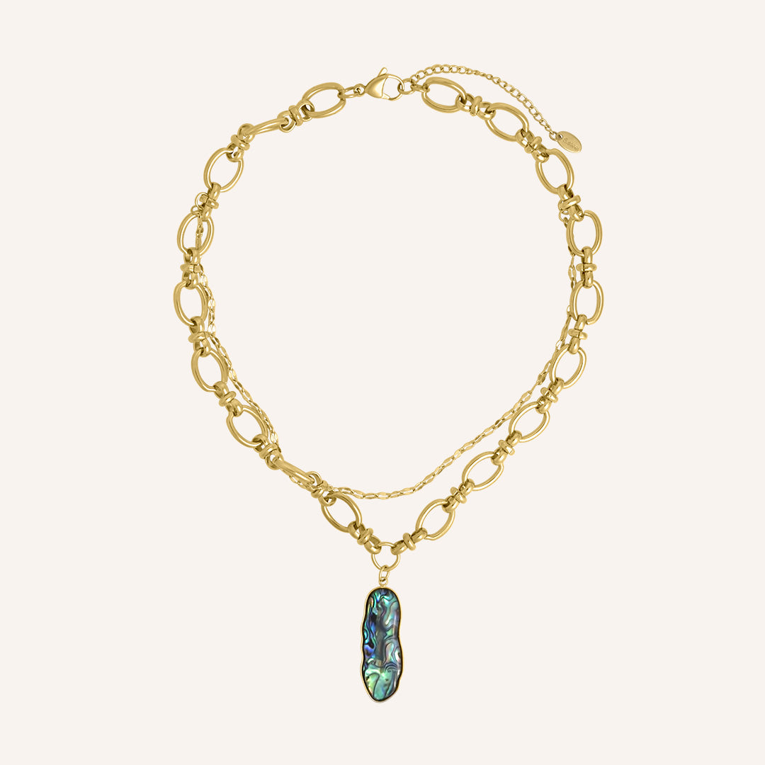 Clementine Abalone Shell Layered Necklace - Gold