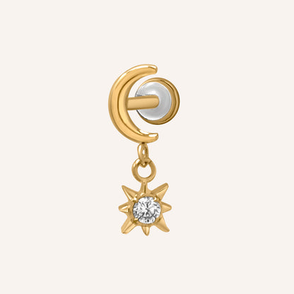 Corrin Moon Star Flat Back - Gold Single