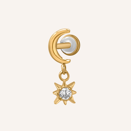 Corrin Moon Star Flat Back - Gold Single