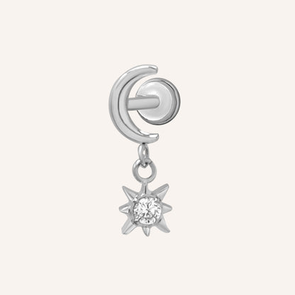 Corrin Moon Star Flat Back - Silver Single