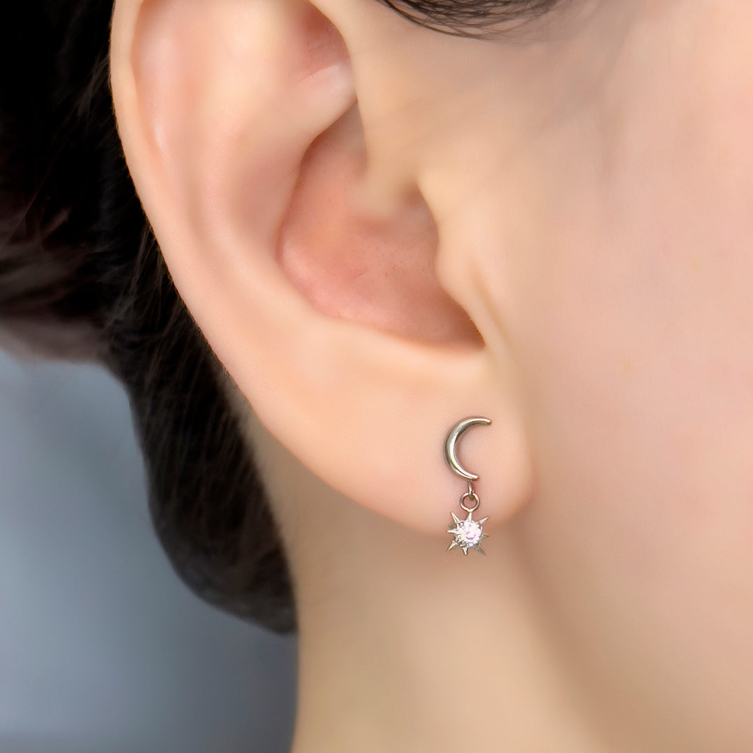 Corrin Moon Star Flat Back - Silver Single