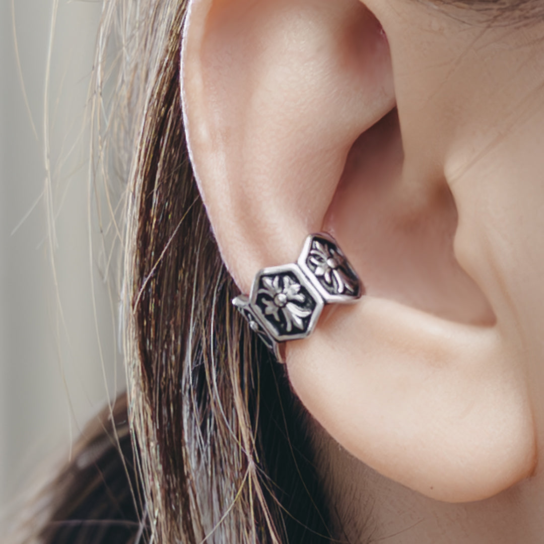 Creed Chrome Cross Ear Cuff