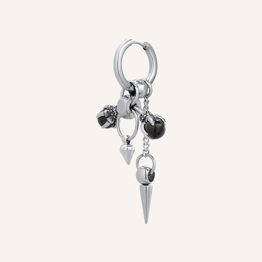 Creed Dragon Claw Black Onyx Hoop Earring - Single