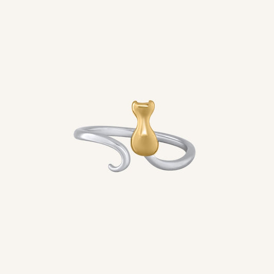 Cyndi Cat Duo Tone Ring