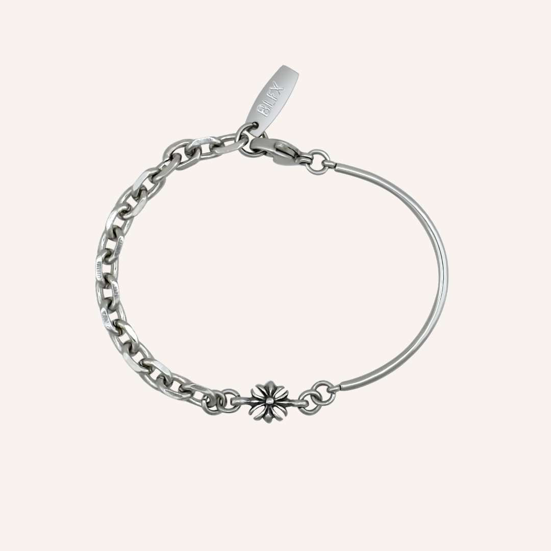 Dalton Chrome Bead Cuff Bracelet - BLFX