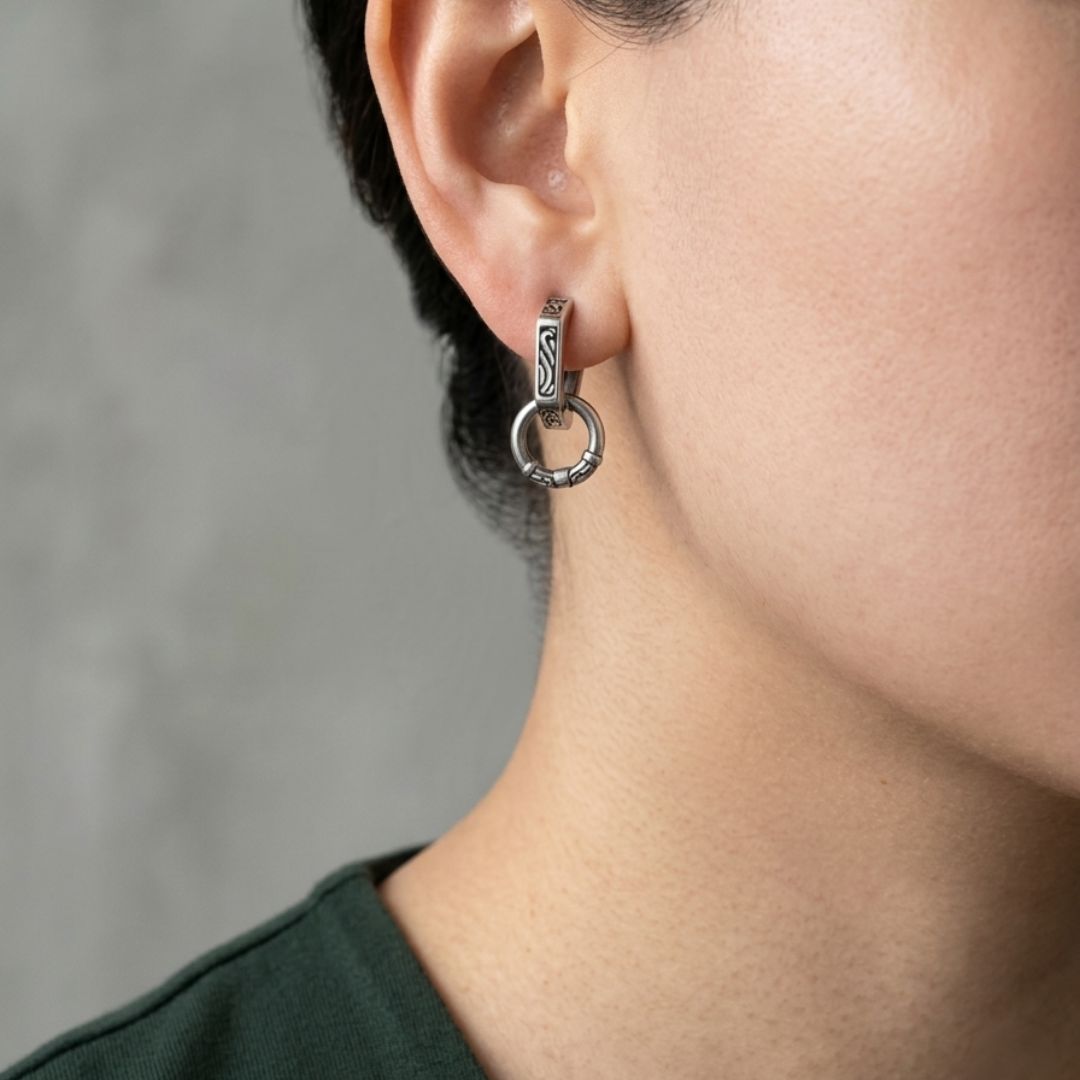 Daniel Orna Hexagon Hoop Earring - Single - BLFX