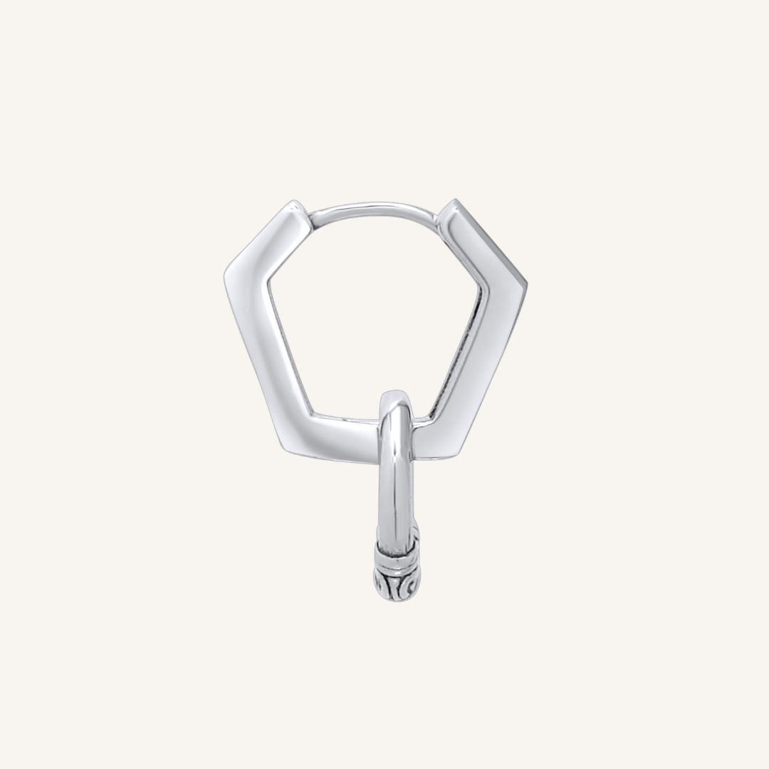 Daniel Orna Hexagon Hoop Earring - Single - BLFX