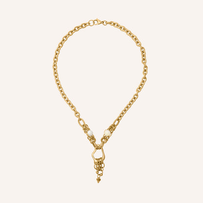 Daphna Chainmail Shell Necklace - Gold