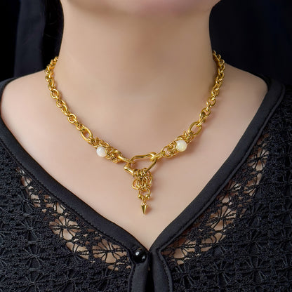Daphna Chainmail Shell Necklace - Gold