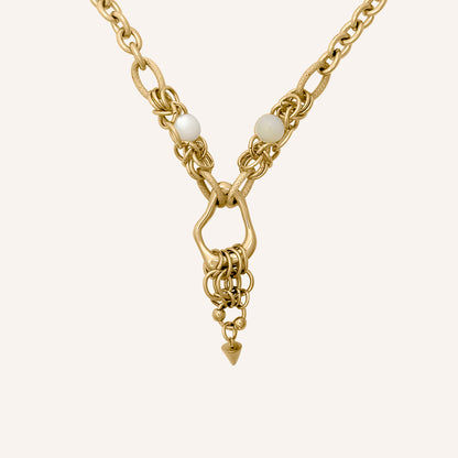 Daphna Chainmail Shell Necklace - Gold