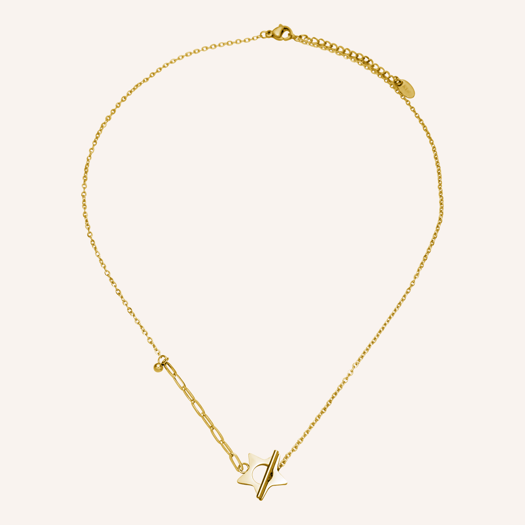 Darlin Star Hybrid Chain OT Necklace - Gold