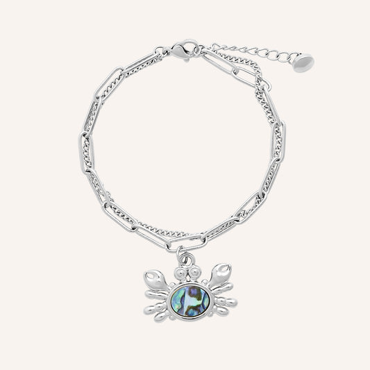 Darrell Abalone Crab Layered Bracelet - Silver