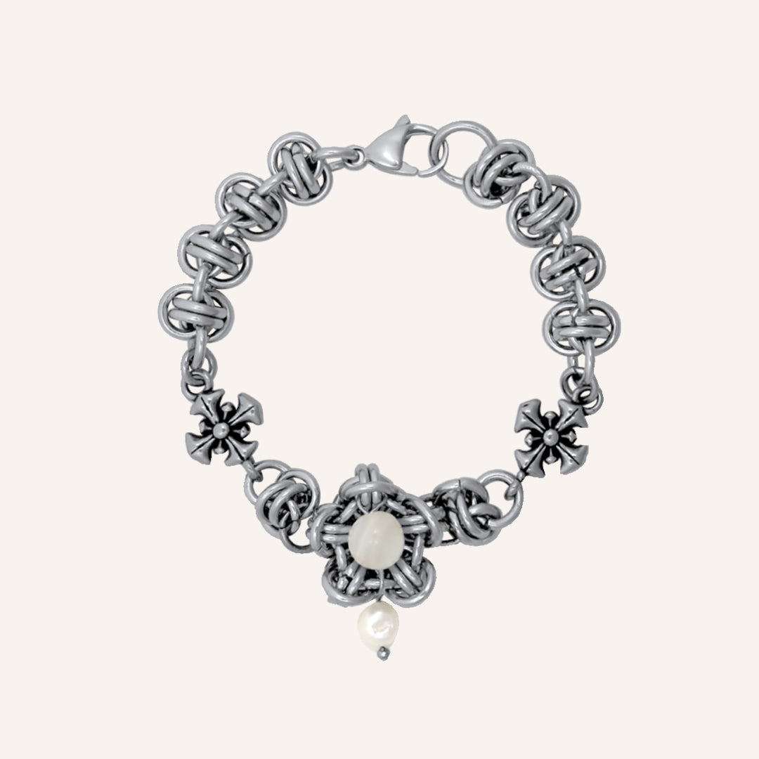 Dell Chainmail Shell Flower Bracelet
