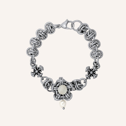 Dell Chainmail Shell Flower Bracelet