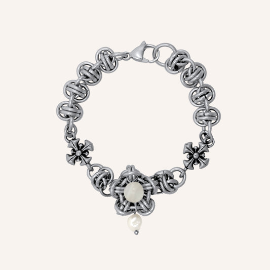 Dell Chainmail Shell Flower Bracelet