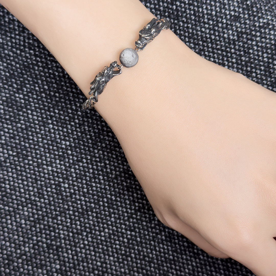 Delores Hero Dragon Moon Travertine Bracelet