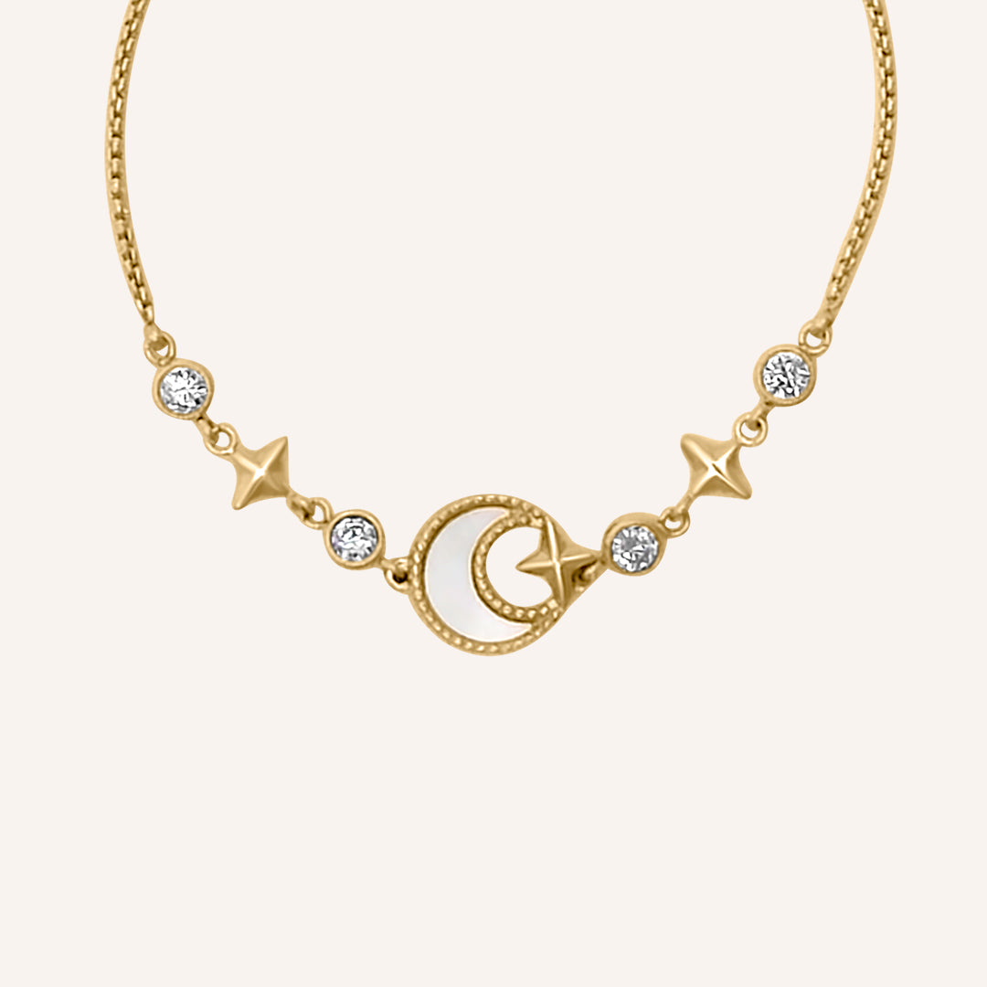 Desdemona Shell Moon Pull Bracelet - Gold