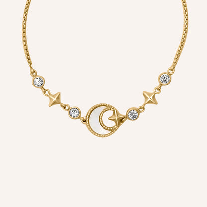 Desdemona Shell Moon Pull Bracelet - Gold