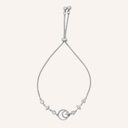 Desdemona Shell Moon Pull Bracelet - Silver