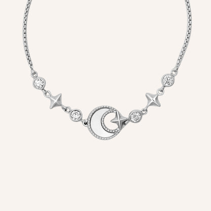 Desdemona Shell Moon Pull Bracelet - Silver