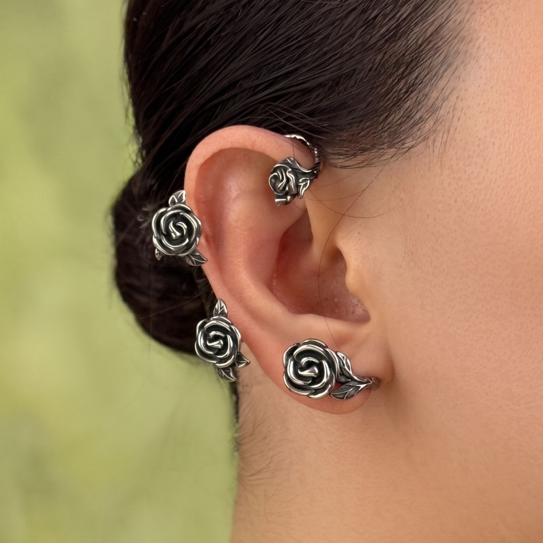 Devotion Rose Ear Cuff