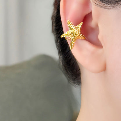 Diadem Spiral Star Ear Cuff - Gold