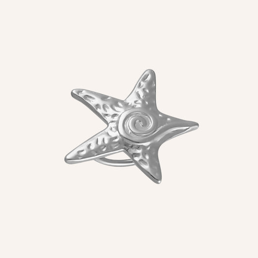 Diadem Spiral Star Ear Cuff - Silver