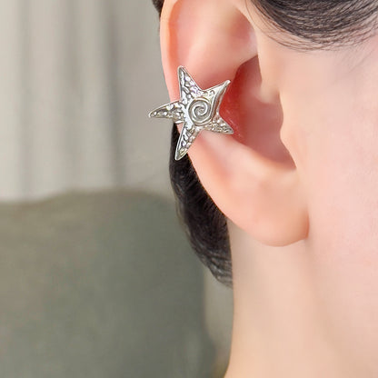 Diadem Spiral Star Ear Cuff - Silver