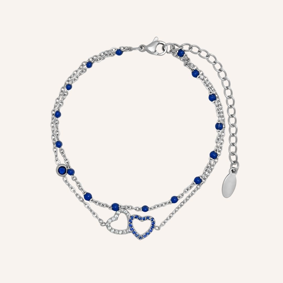 Dian Love Link Layered Bracelet - Silver - BLFX