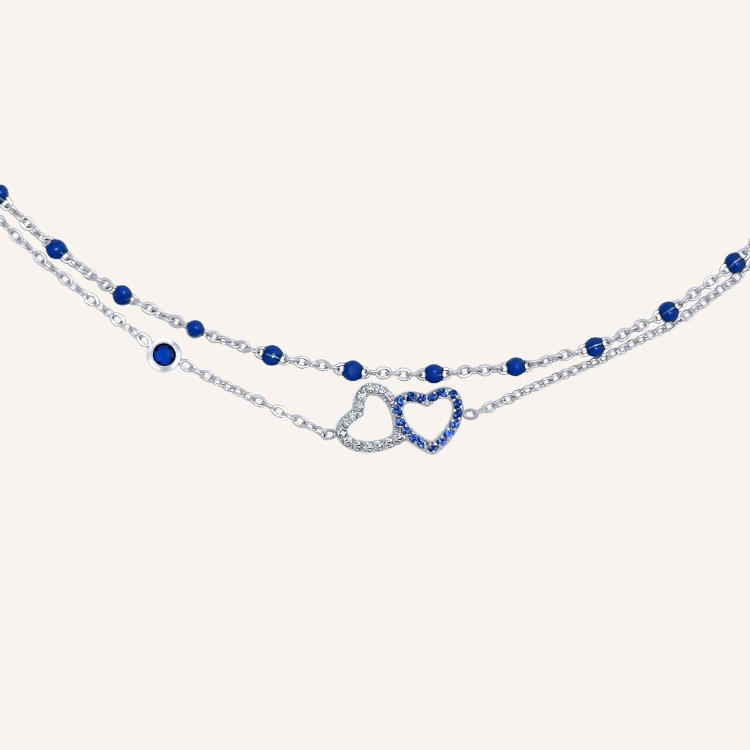 Dian Love Link Layered Bracelet - Silver - BLFX