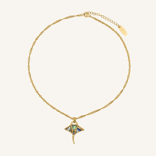 Dianna Manta Ray Abalone Shell Necklace (Gold) - BLFX