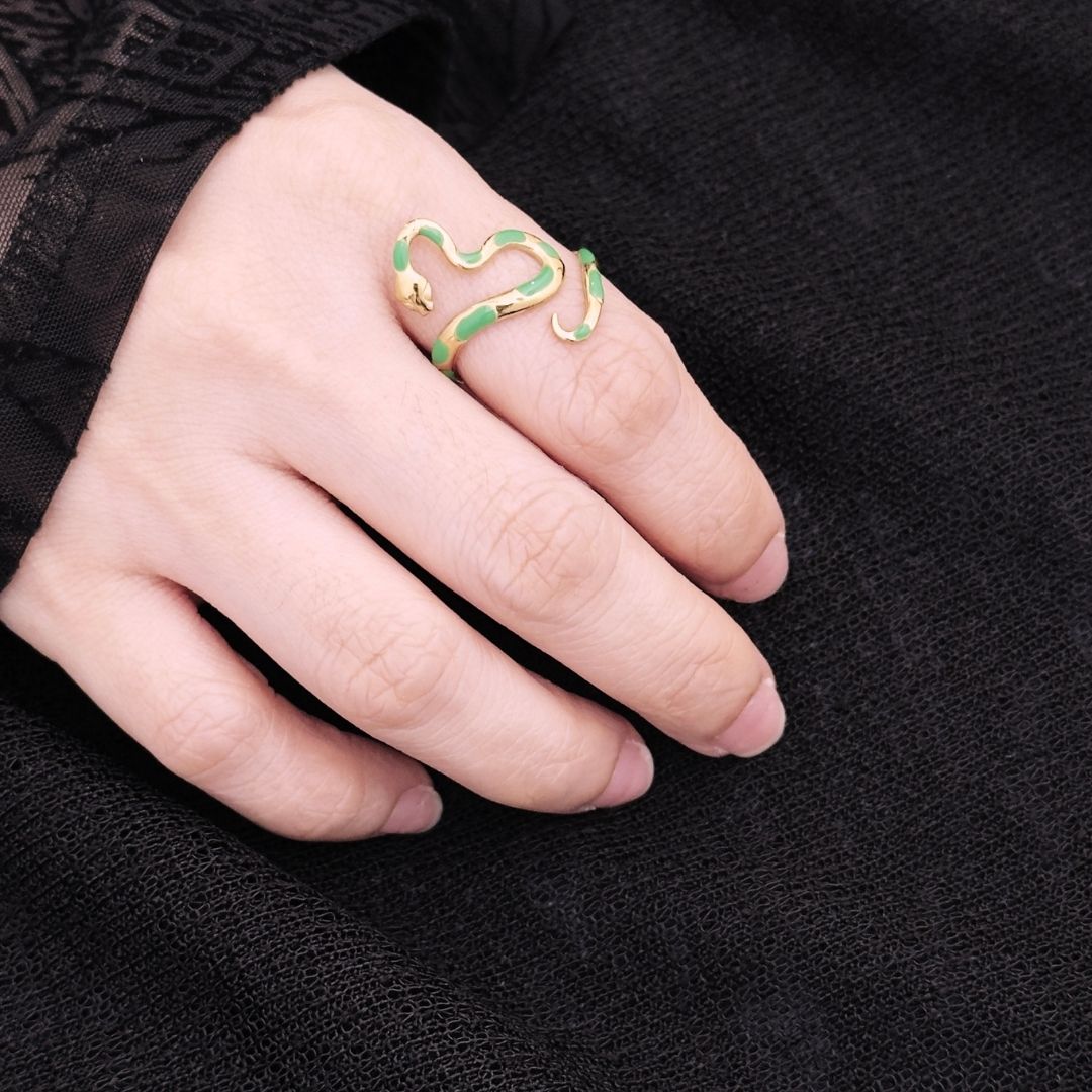 Donal Snake Ring - Gold Green - BLFX